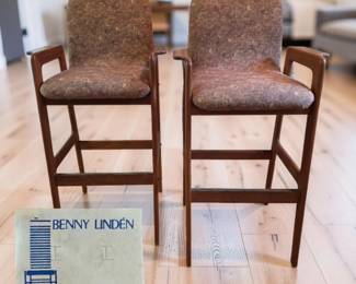 Pair Teak Bar Chair e by BENNYBLINDEN bid #25