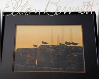 Professionally Framed ELTON BENNETT Lithograph bid #34