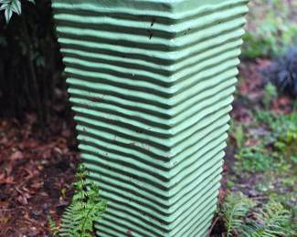 Tall Green Glazed Planter bid #42