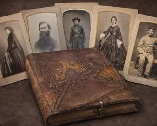 Antique Embossed Leather Album bid #22