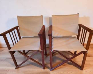 Pair Teak Deck Chairs from POTTERY BARN bid #43