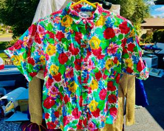 Vintage 100% Cotton Floral Button Up