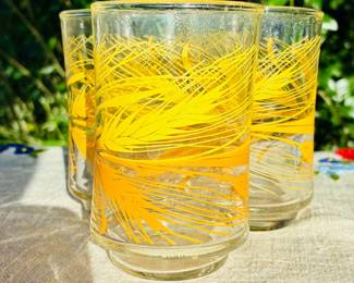 Libbey Vintage (3) Golden Harvest Wheat Tumblers