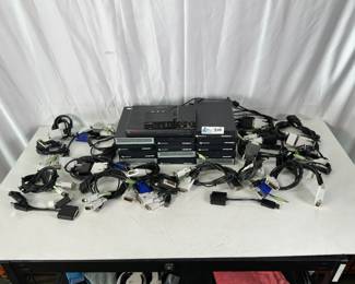 Lot of 11x Avocent Units Including HMIQDHDD, HMX2050, w/ Some Power Supplies and RS-232 Cables