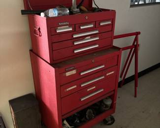 Kennedy 2 Piece Machinist Tool Chest Combo - 7-Drawer Top Box, 3-Drawer Rolling Cabinet