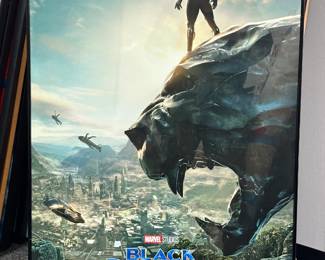 Black Panther (2018) Original Theatrical Poster, Framed, Glass Broken on bottom right