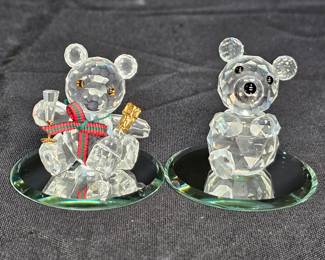 2 Retired Swarovski Crystal Bears - Kris & Teddy
