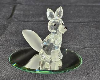 Vtg Swarovski Crystal Sitting Fox Figurine
