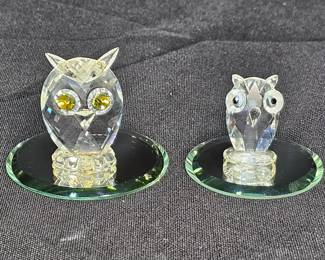 Retired Swarovski Crystal Mini Owl Figurine + 1
