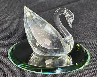 Vtg Swarovski Crystal Miniature Swan Figurine
