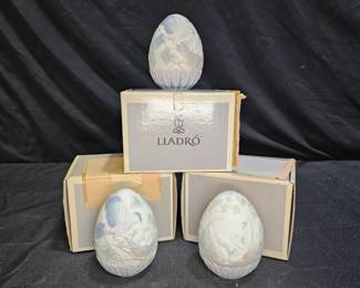 3 Lladró  Limited Edition Eggs 16083, 17548 & 17532