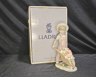 Lladró Little Gardener Boy With Wheelbarrow 1283
