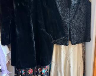Persian lamb vest and faux fur coat
