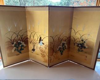 Japanese Byobu 4 part folding screen