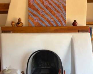 Large oil on canvas by Aboriginal artist Johnny Roberts, 39" x 36"