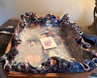 #136	Longaberger Basket w/Cloth and Plastic Liner	 $25.00 			