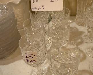 #46	Crystal Cordial Glasses - 4.75" - set of 8	 $25.00 			