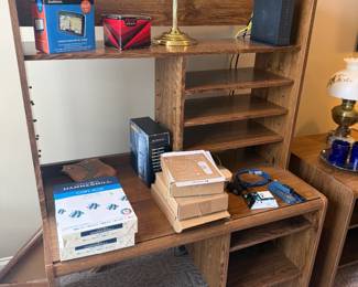 #56	Laminate Desk w/6 shelves - 42x23x58 - Upstairs - you move	 $20.00 			