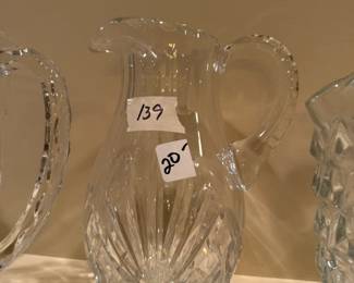 #139	Cut Crystal Pitcher	 $20.00 			