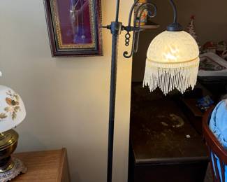 #78	Iron Floor Lamp w/beaded Fringe Globe - 60" Tall	 $100.00 			