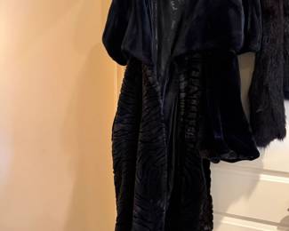 #76	Mia Moda Faux Fur Long Coat w/cape 	 $125.00 			
