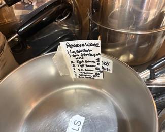 #48	Revere Ware - Set of 16 pieces	 $100.00 			