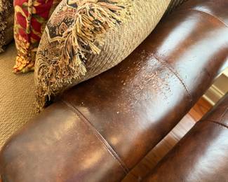 #16	Signature Design Sofa - solid back w/3 loose back Cushions - 91" Long - as is arm	 $65.00 			