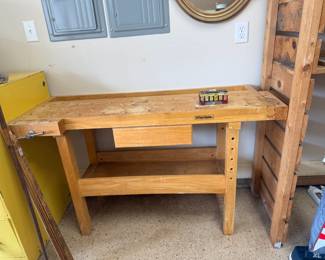 #91	White Gae Wood Tool bench w/1 drawer - 55x20x34	 $75.00 			