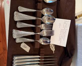 #132	Inperial international Rattan Stainless Flatware 8 place Setting 	 $50.00 			