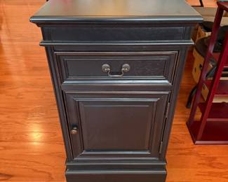 #20	Black laminate End Table w/1 Drawer & 1 Door - 18x13x29	 $45.00 			