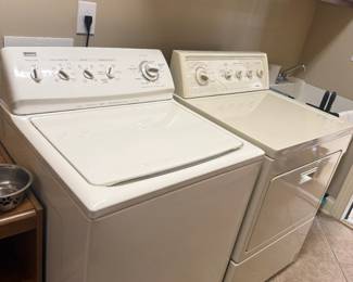 #81	Kenmore Almond Color Washer and Dryer w/agitator and hamper front Dryer	 $200.00 			