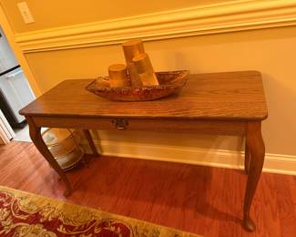 #45	Wood Look Laminate Sofa Table w/faux Drawer - 50x18x28	 $20.00 			