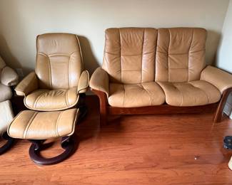 #1	Stressless loveseat tan leather	 $400.00    Chair sold 				   	 	 
