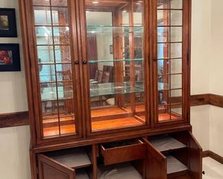 PRE-SALE AVAILABLE***   H 88" W 64" D 19.5"   $ 1950 plus applicable sales tax-  Thomasville -2 pc  Touch on lighting,   3 light levels- no contents included  
