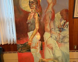 Original 6'tall X 47" wide, Self-portrait By Dawn Smolinski . 