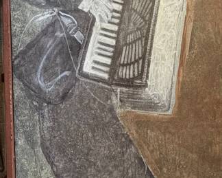 XL Original of Accordionist Steve Kramer by John Raymond Berry 