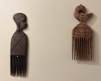 Vintage Hand-Carved African Combs 
