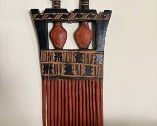 Large Hand-Carved Ashanti Wood Comb from Ghana 