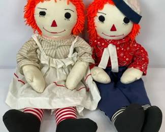 Vintage Raggedy Ann And Andy Dolls 