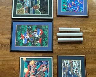 Asian Folk Art Framed Prints  Vibrant Wall Decor