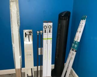 Home Dcor  Hardware Tower Fan, Curtain Rods  Shelf Pieces