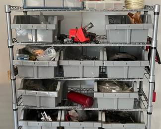 Garage Storage Rack w  Bins  Parts Organizer  Workshop Organization System