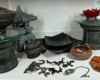 AsianInspired Decorative Pedestals, Boxes, Figurines  Accent Pieces 