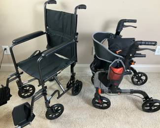 Mobility Set  Folding Transport Wheelchair Rollator Walker