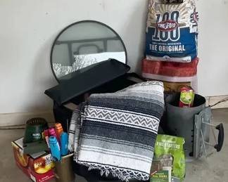 Outdoor Fire Pit  Camping Bundle  Charcoal, Chimney Starter, Blanket  More