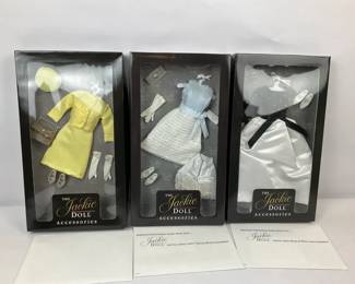 The Jackie Doll Accessories  3 Outfit Sets with Inserts NIB