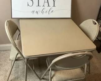 Cosco Card Table With Padded Fabric Chairs 