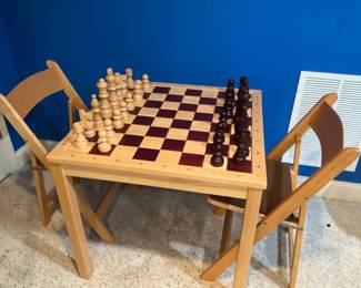 Wooden Chess Board Set With Chairs 