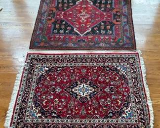 Pair of PersianStyle Accent Rugs Bold Geometric  Classic Floral Medallions