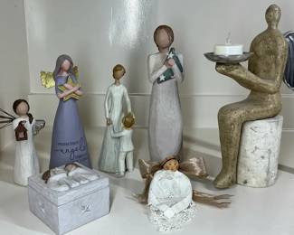 Angel Figurine  FaithInspired Dcor Lot Willow Tree Style  Candle Holder